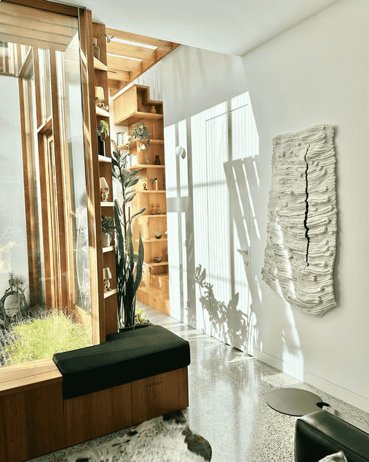 Commission for Helvetia House, a contemporary home designed by Austin Maynard Architects. Sculptural, tactile, and deeply considered.