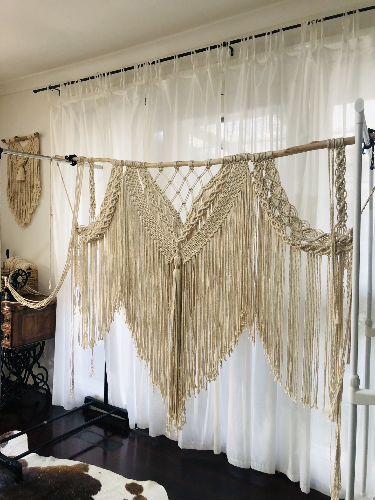 Boho Macrame Wall Hanging - Knotted by Hand