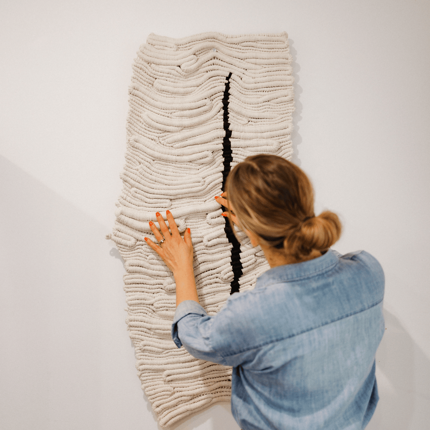 The Scars Within – textured contemporary textile wall art