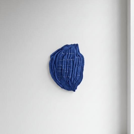 Echo II – navy blue hand-knotted textile wall art