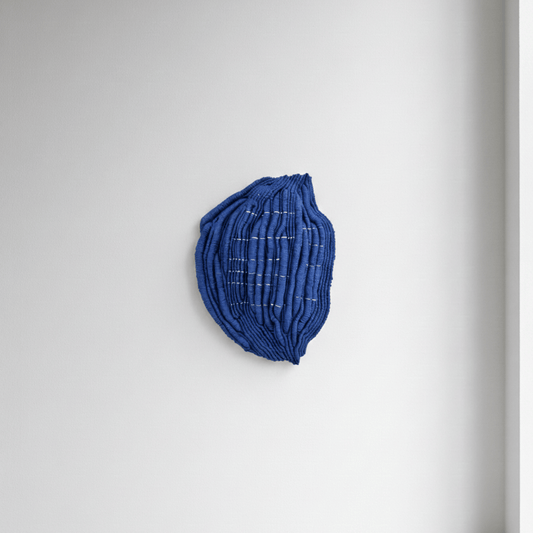 Echo II – navy blue hand-knotted textile wall art