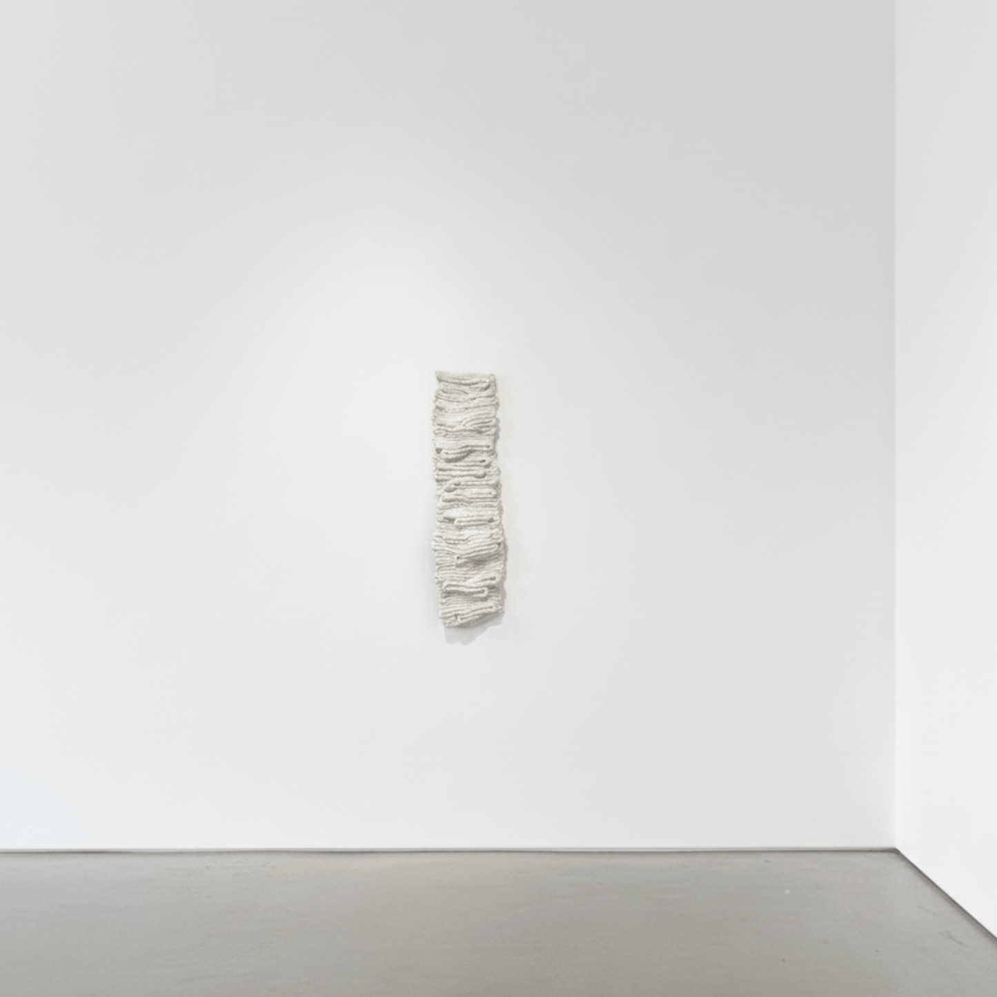 The Space Between – neutral textile wall art on gallery wall