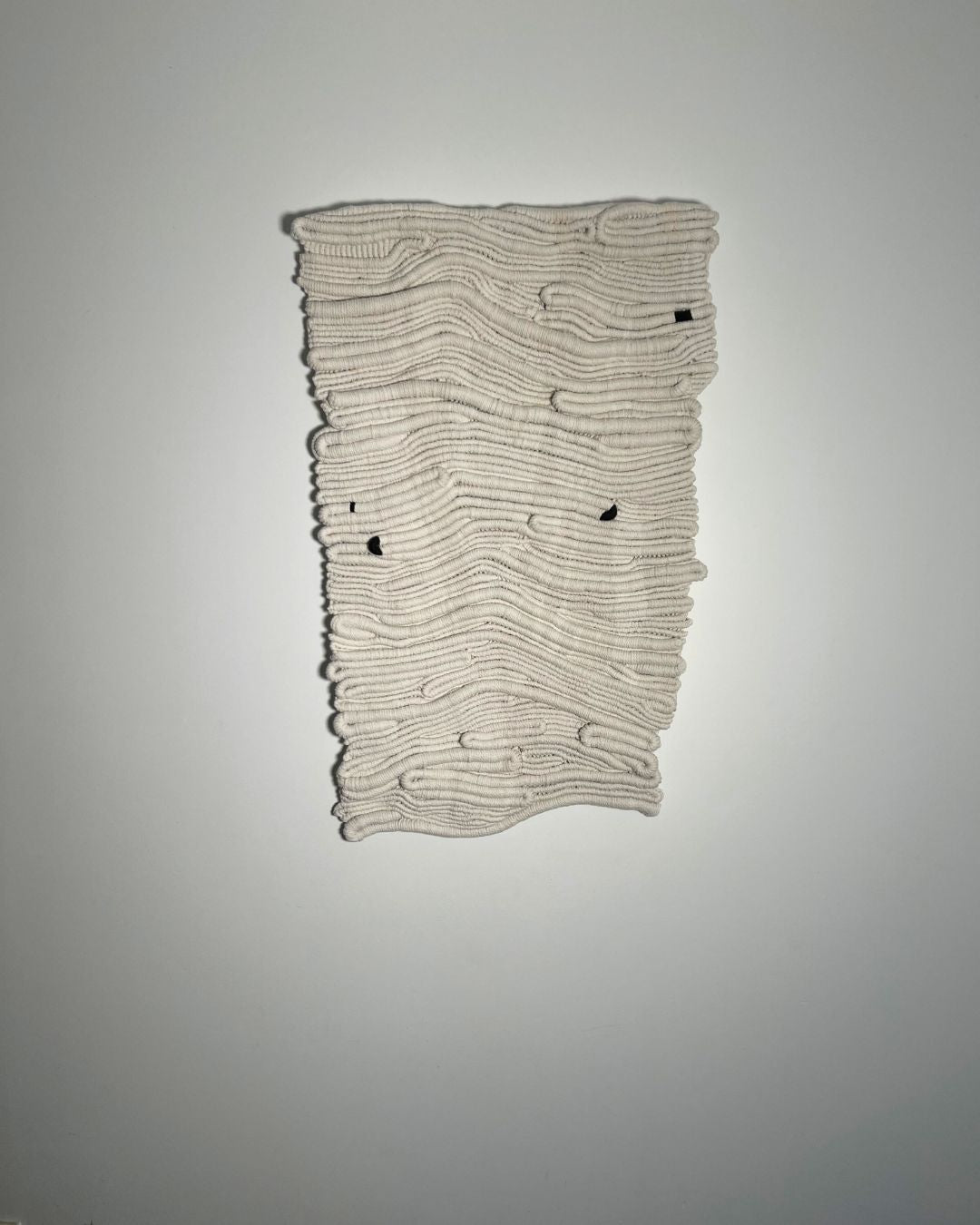 Everything Flows – textured textile wall art in soft neutral tones
