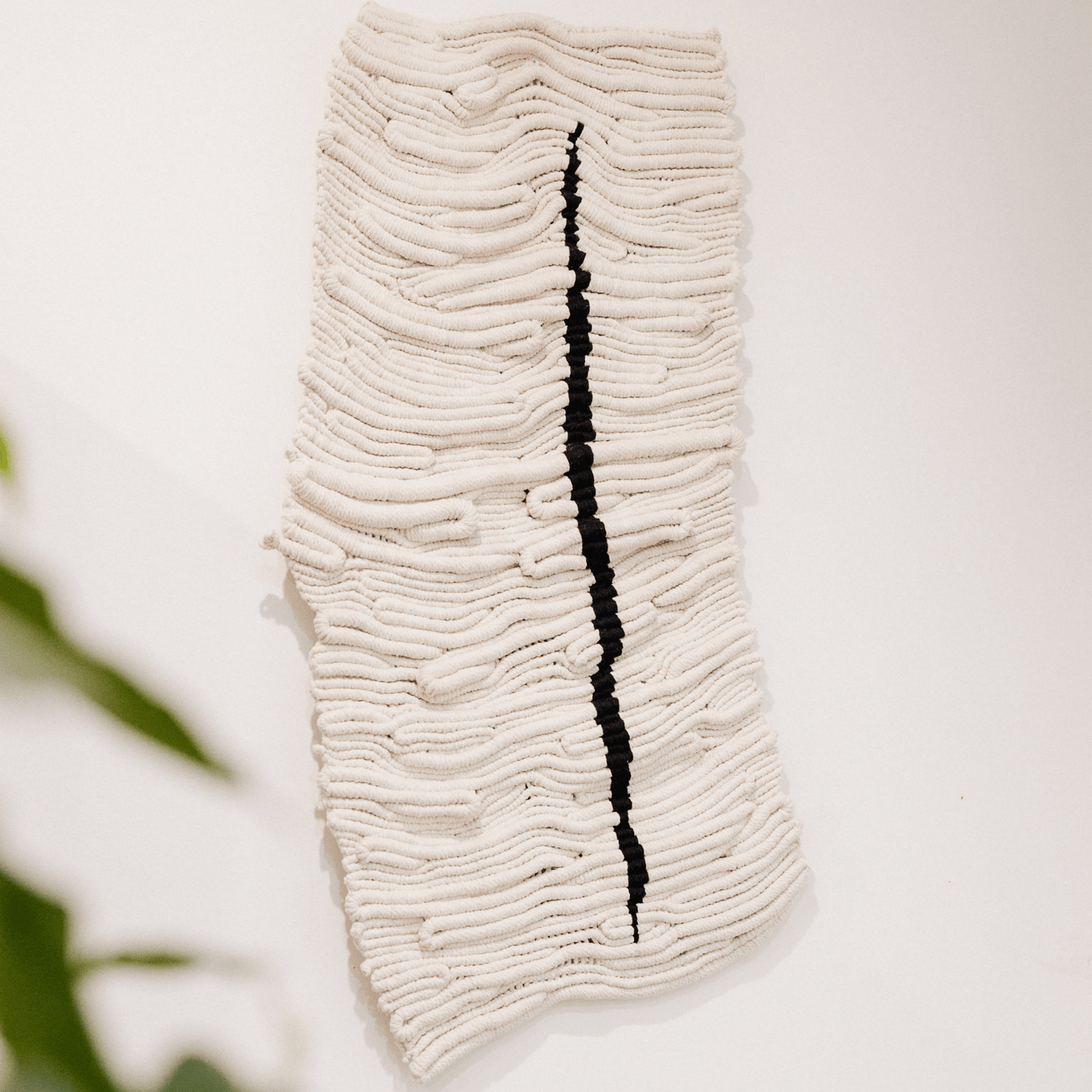 The Scars Within – statement fibre wall art in neutral tones