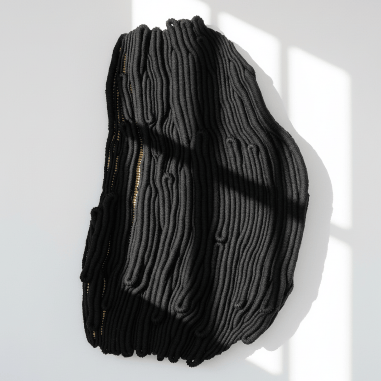 Trippin2 – black textural fibre wall art