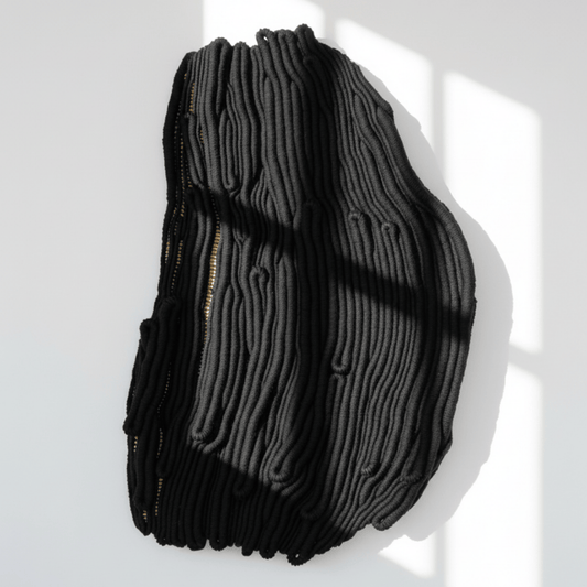Trippin2 – black textural fibre wall art