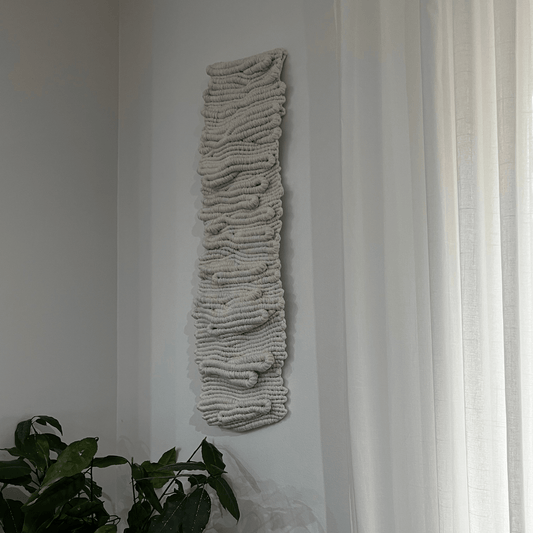 The Space Between – vertical textured fibre wall art